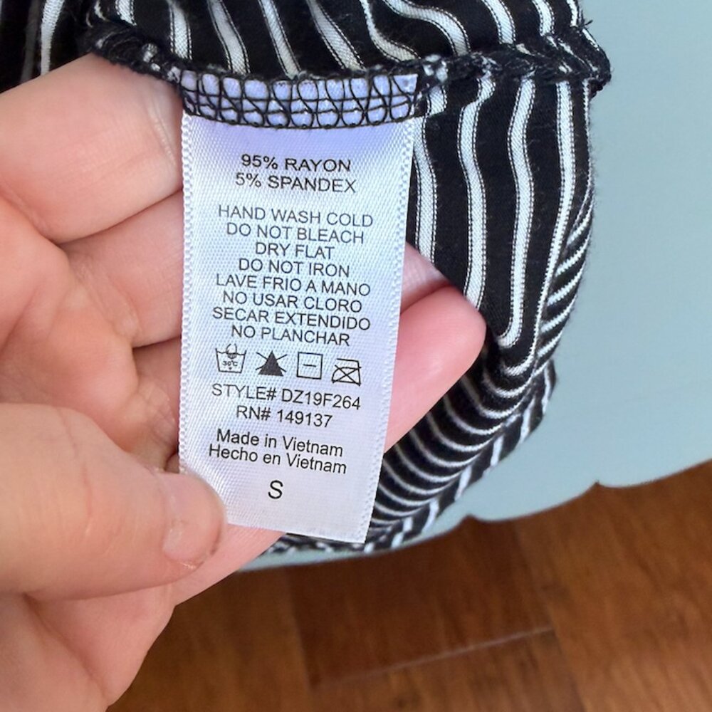 CJLA Black and White Striped Tank Top - Picture 3 of 3